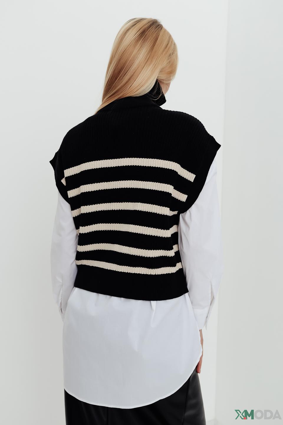 Жилет Taifun в полоску чёрный