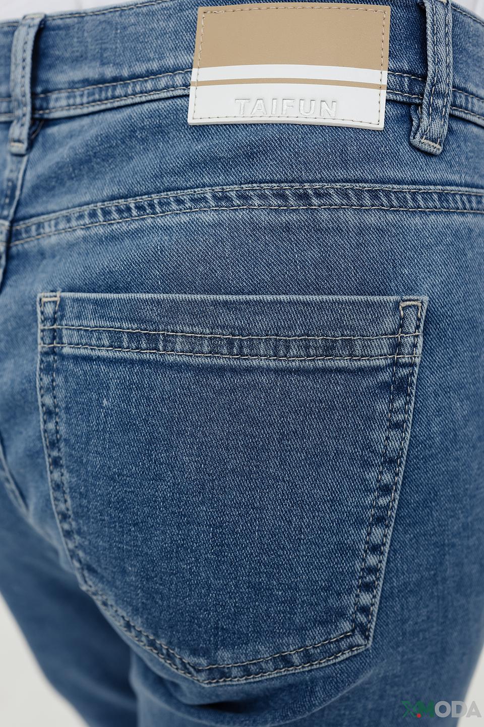 Джинсы Taifun с вышивкой голубые