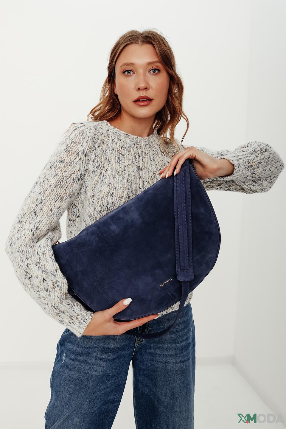 Сумка Coccinelle замшевая синяя