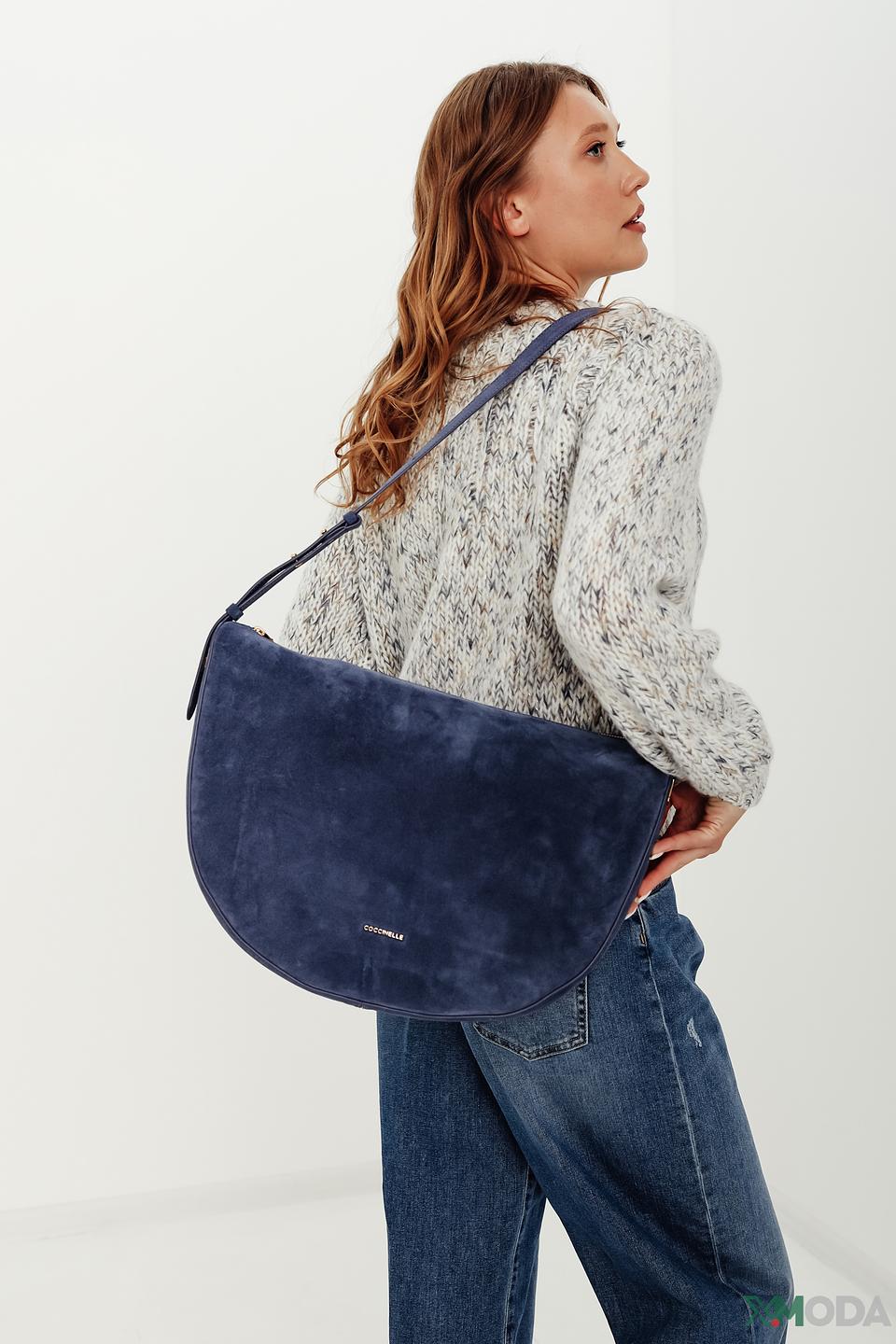 Сумка Coccinelle замшевая синяя