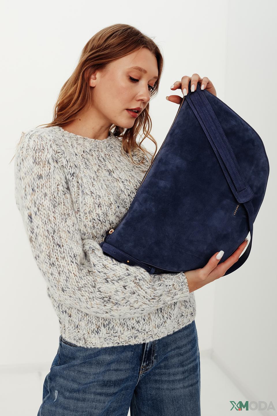 Сумка Coccinelle замшевая синяя
