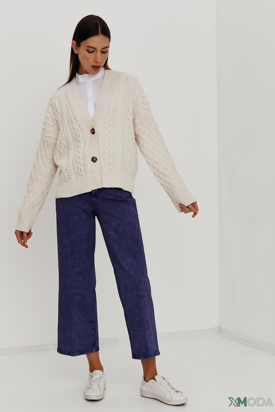 Кардиган Oui вязаный молочный