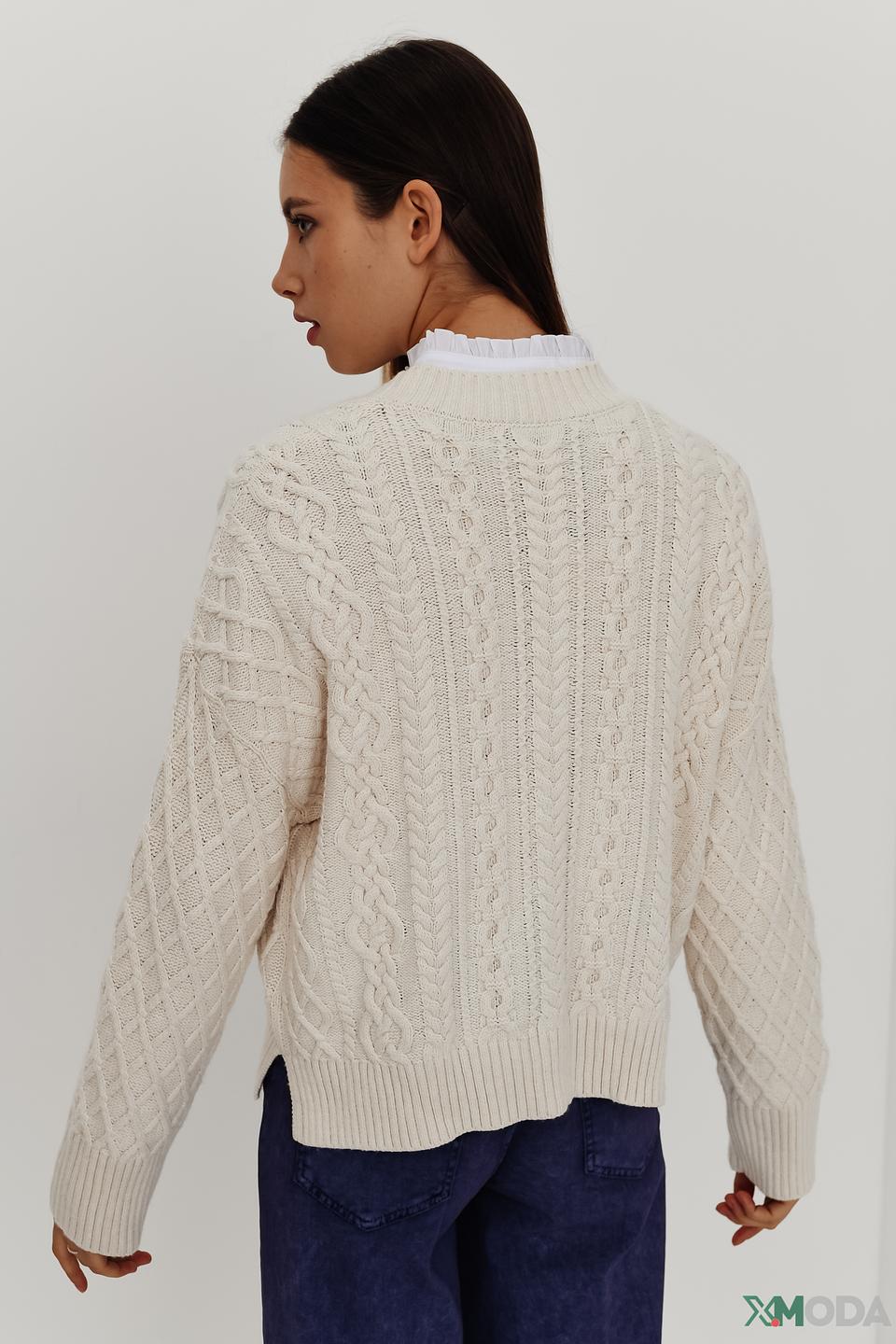 Кардиган Oui вязаный молочный