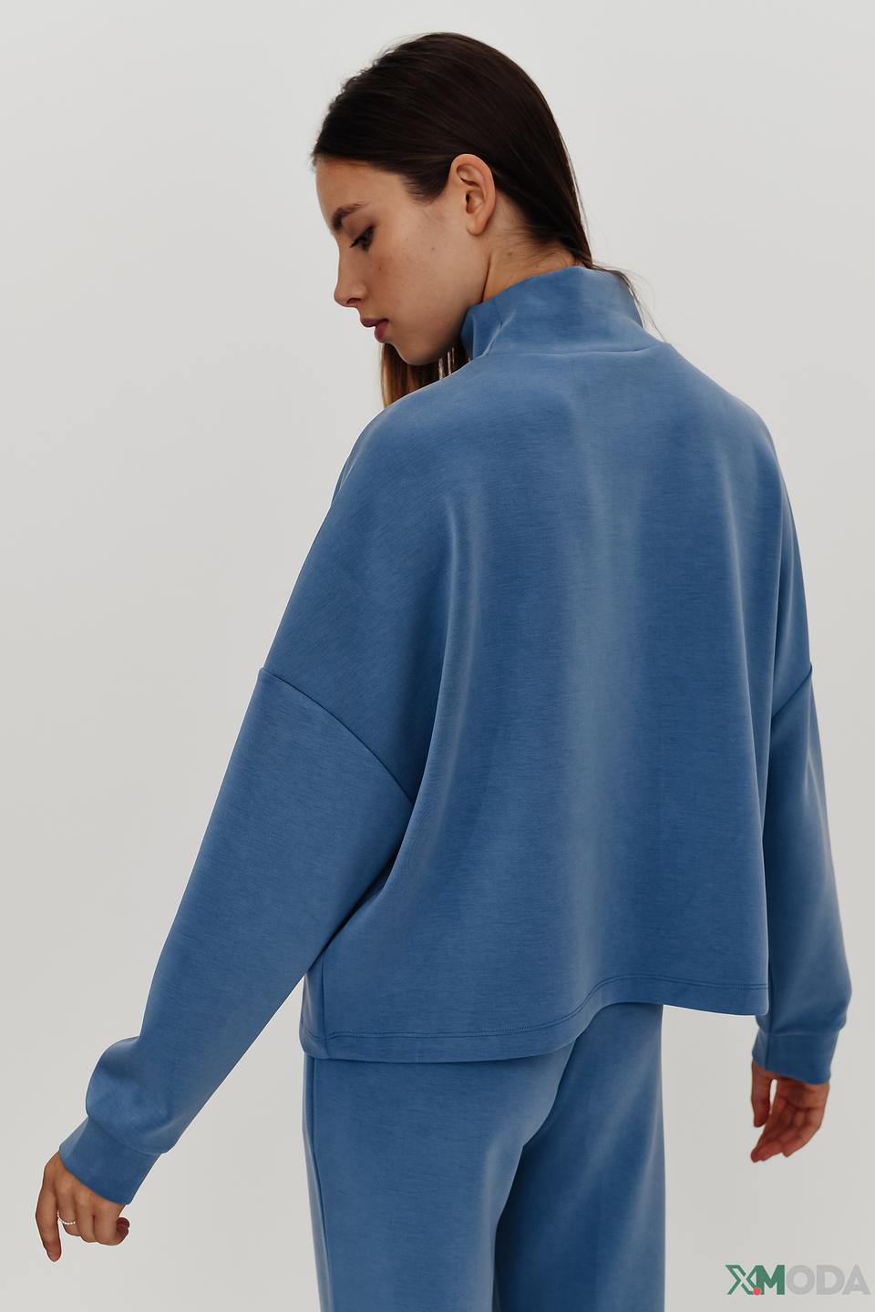 Пуловер Marc Aurel голубой с надписью