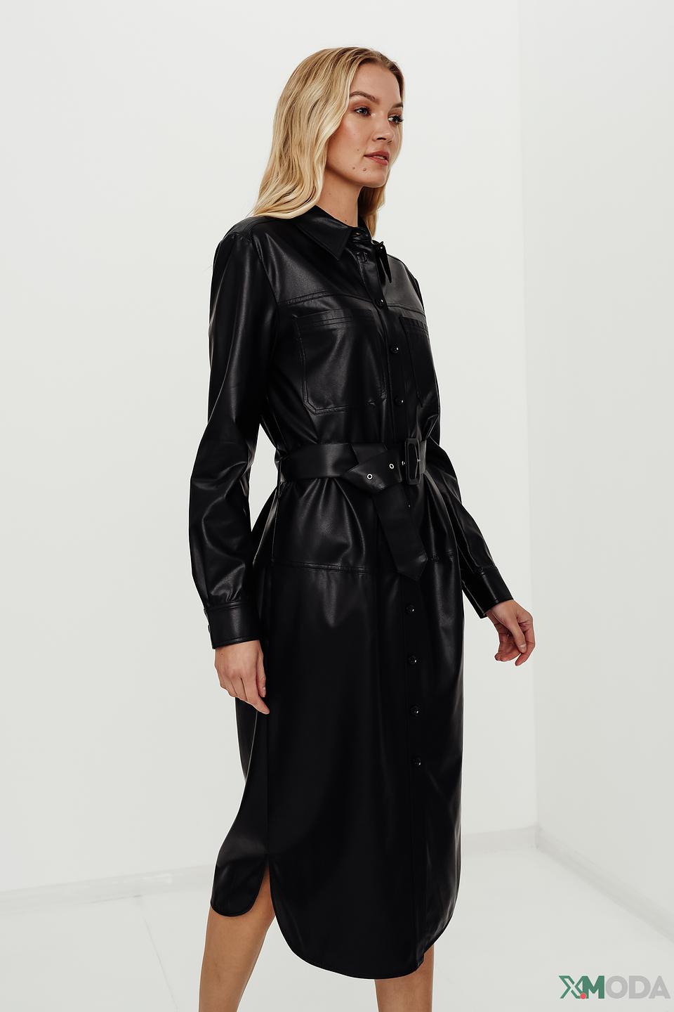 Платье Marc Aurel из экокожи чёрное