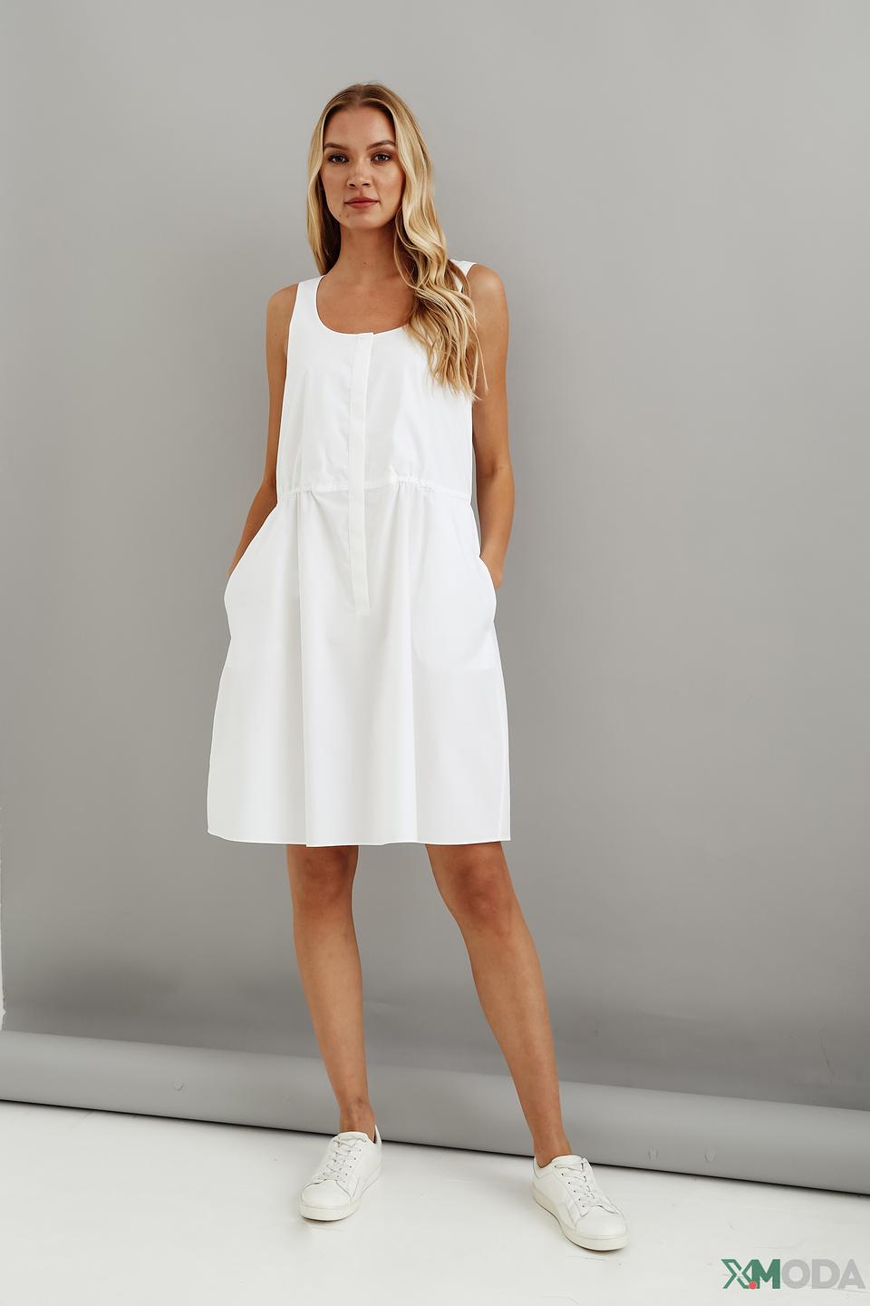 Платье Emporio Armani хлопковое белое