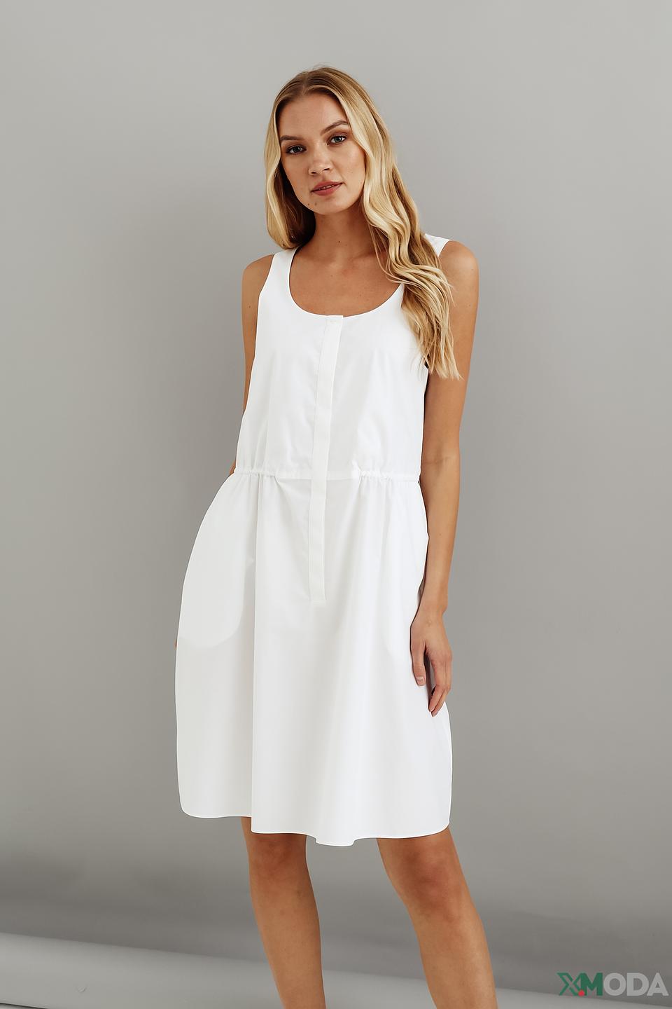 Платье Emporio Armani хлопковое белое