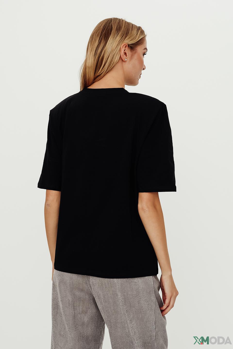 Футболка Icona женская с плечами чёрная