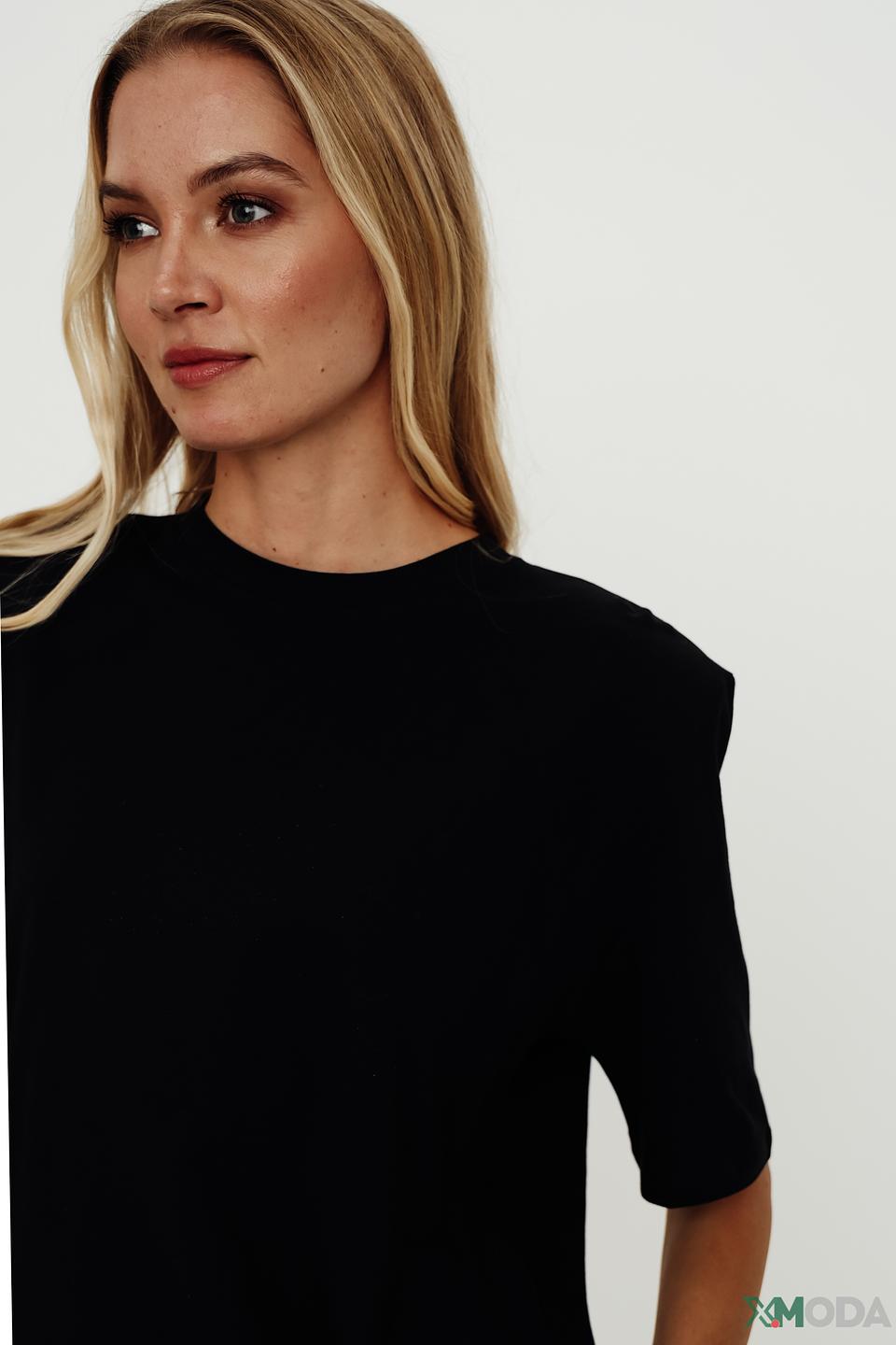 Футболка Icona женская с плечами чёрная