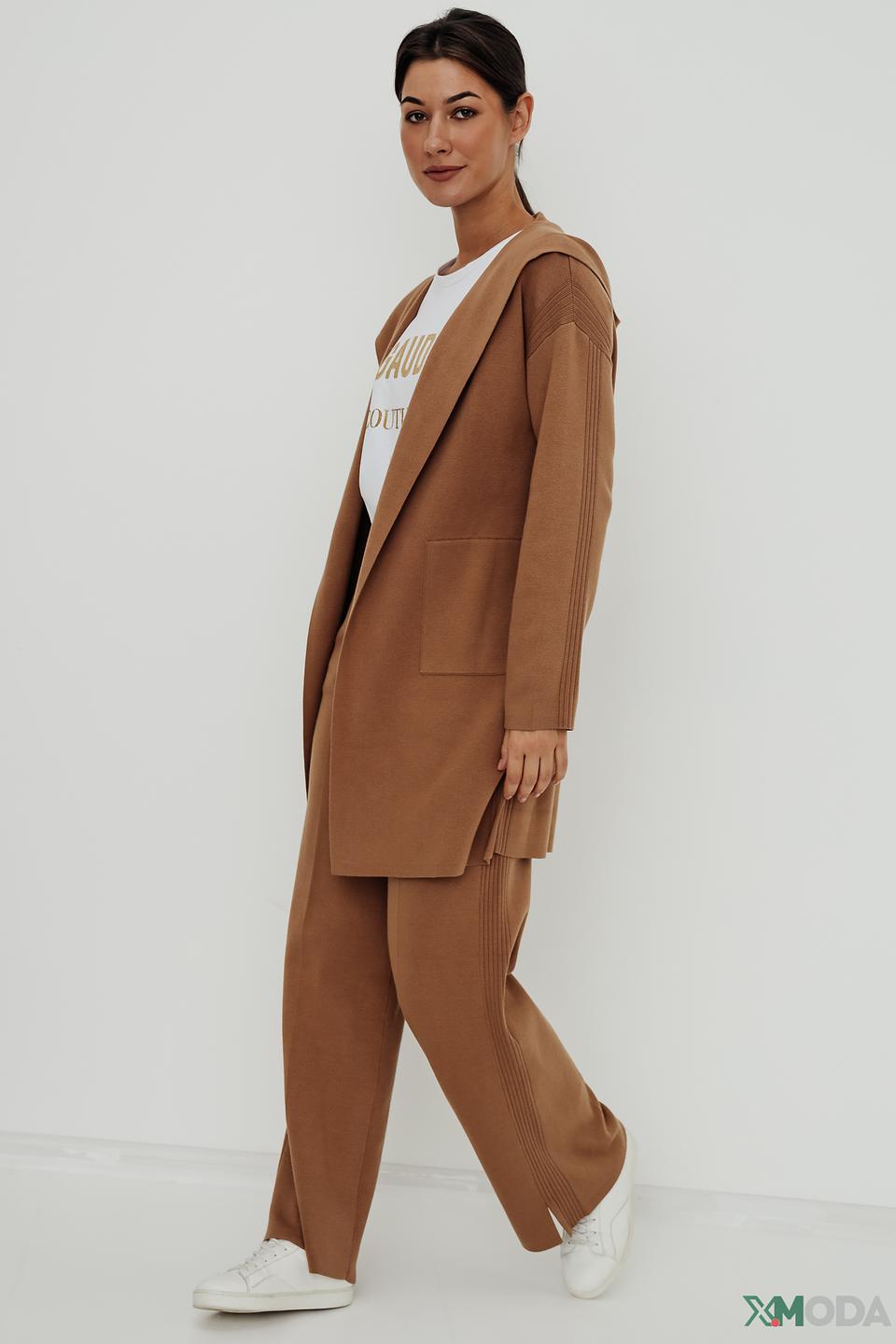 Жакет Lecomte с капюшоном коричневый