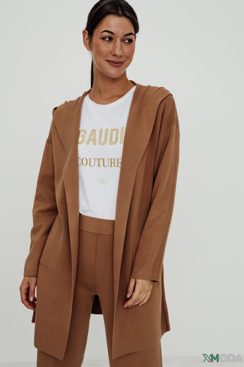 Жакет Lecomte с капюшоном коричневый