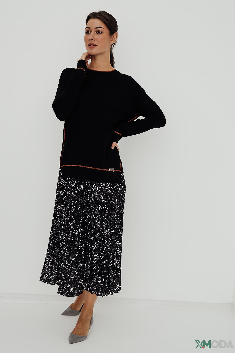 Джемпер Gaudi женский черный с красной отделкой