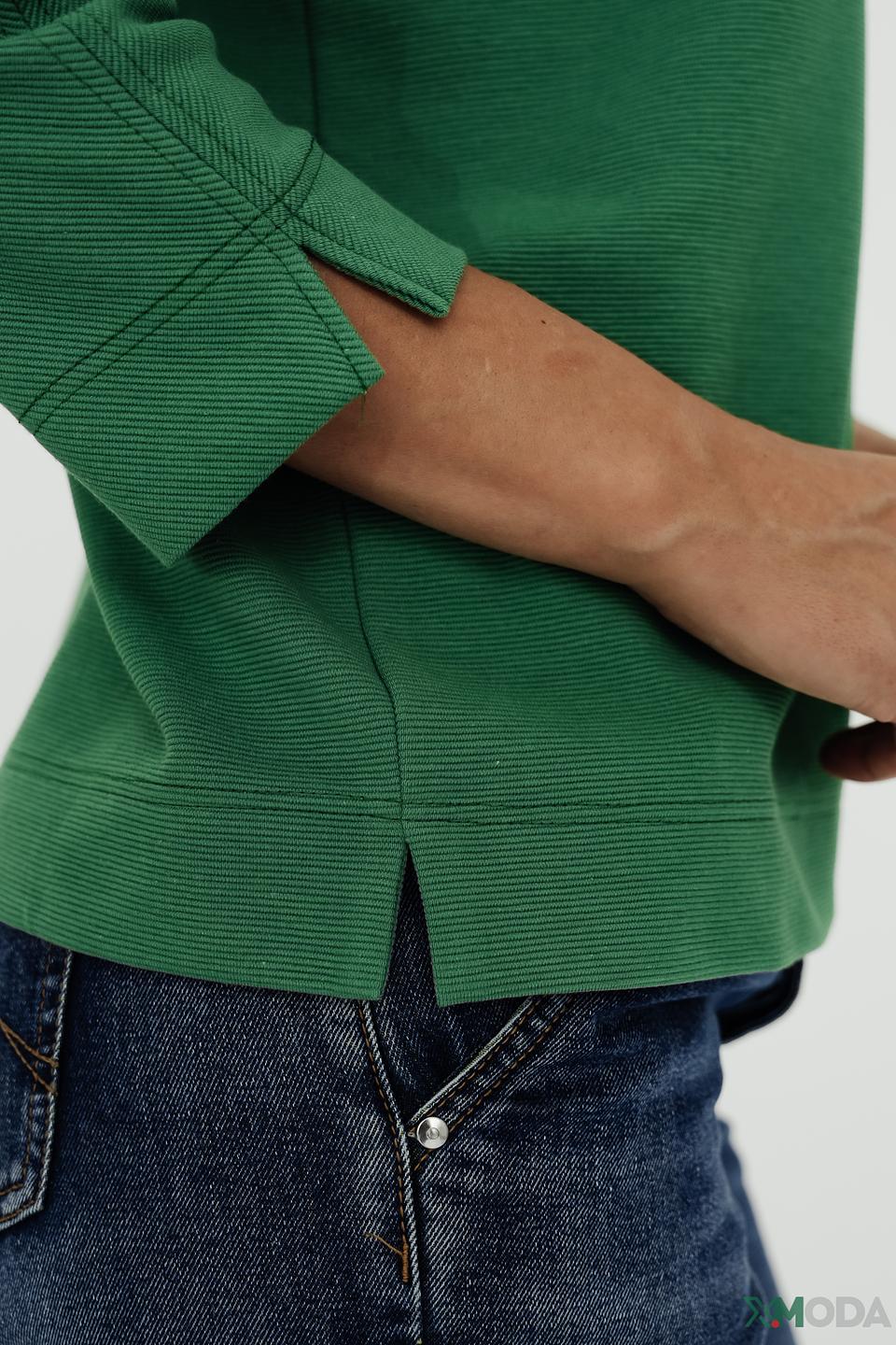 Пуловер Bianca зелёный с разрезами