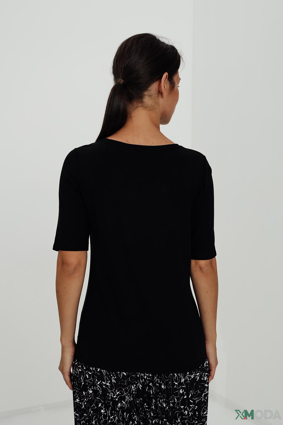 Джемпер Oui чёрный с коротким рукавом