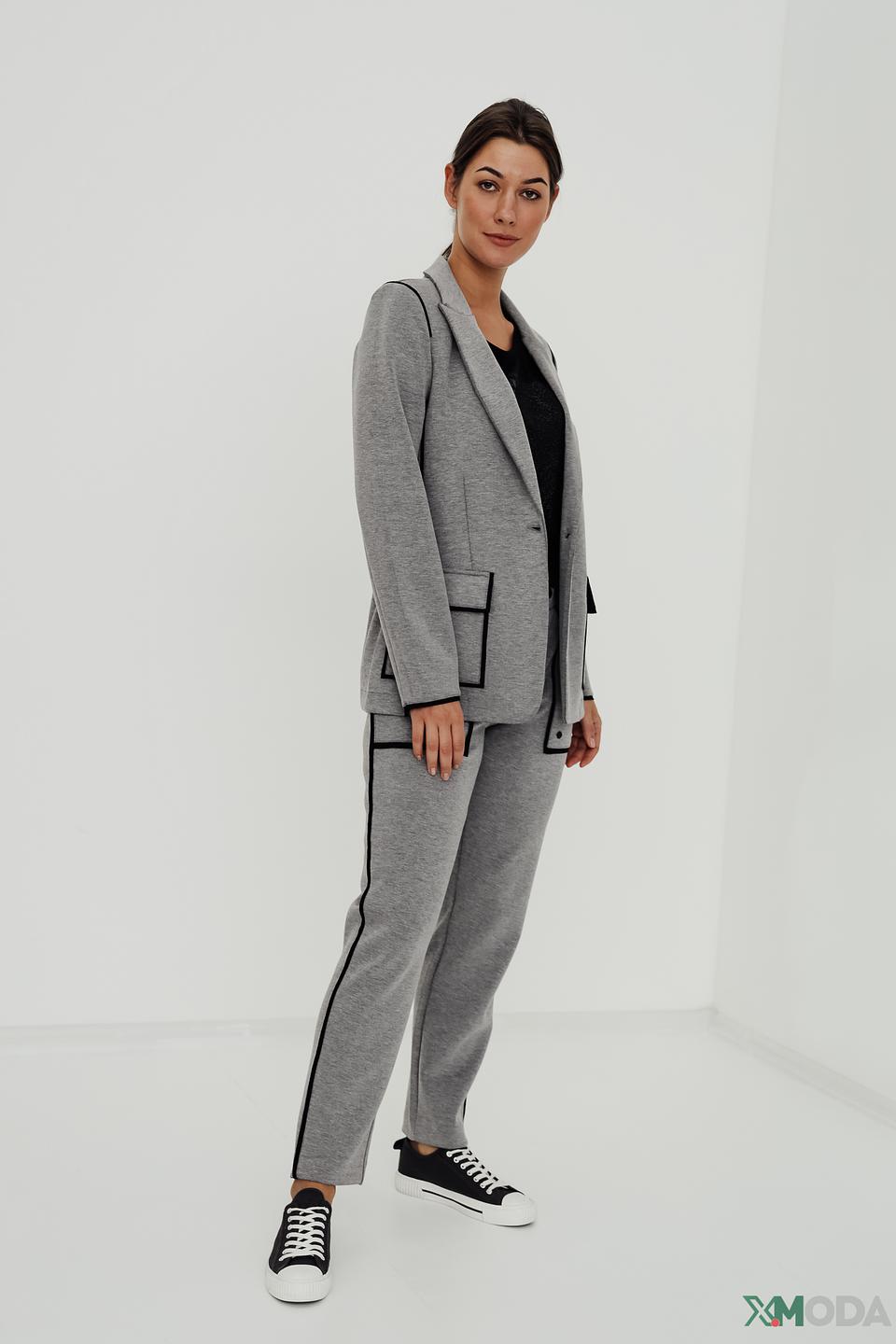 Жакет Monari серый с черной отделкой