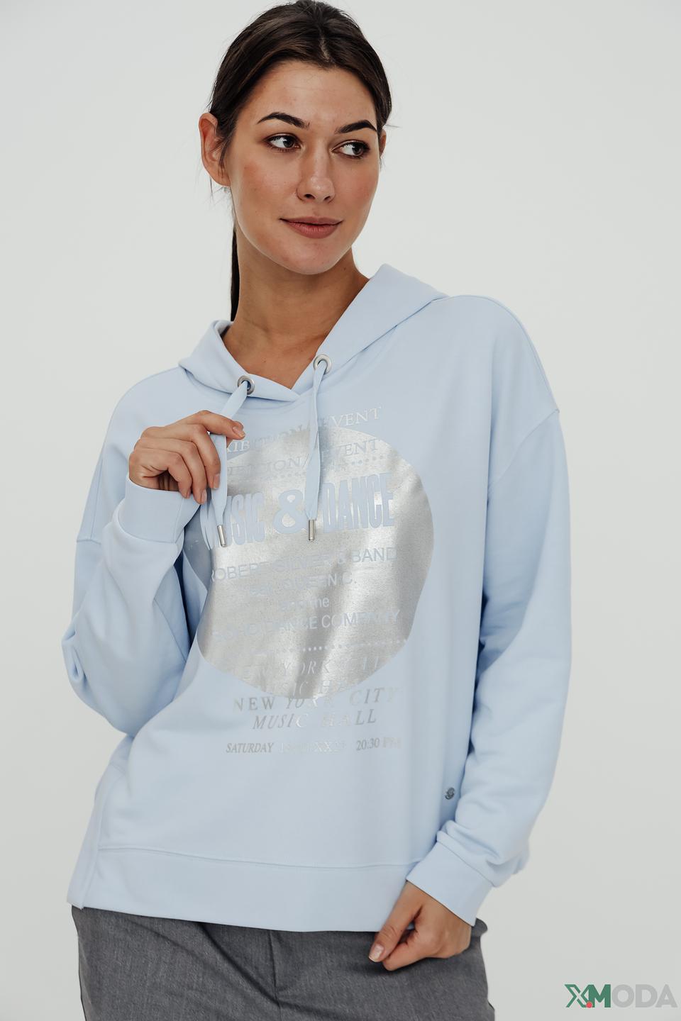 Толстовка Monari светло-голубая с принтом