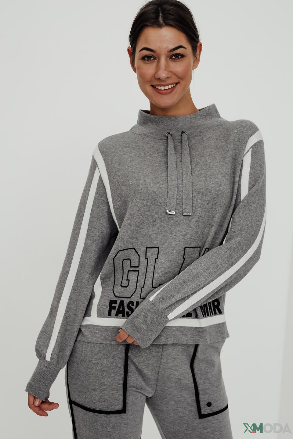 Пуловер Monari серый с принтом