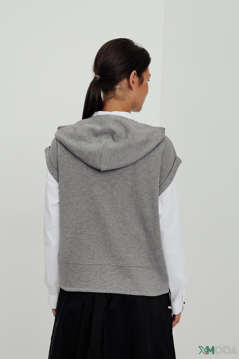 Пуловер Monari серый с капюшоном