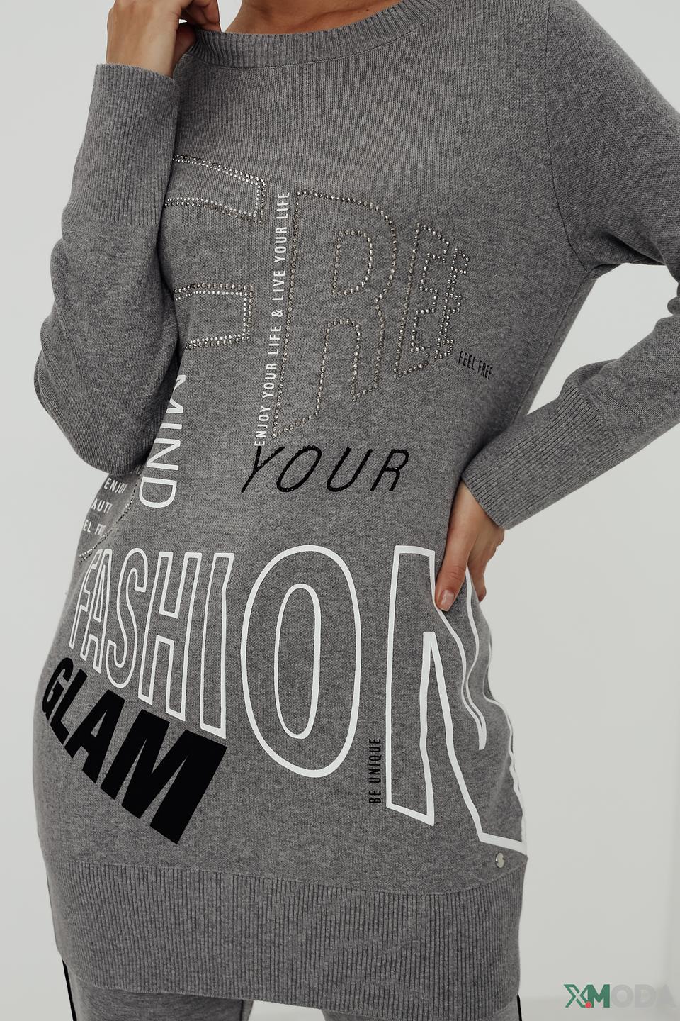 Платье Monari серое с принтом