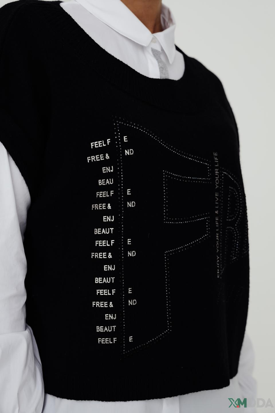 Жилет Monari с декором "FREE"