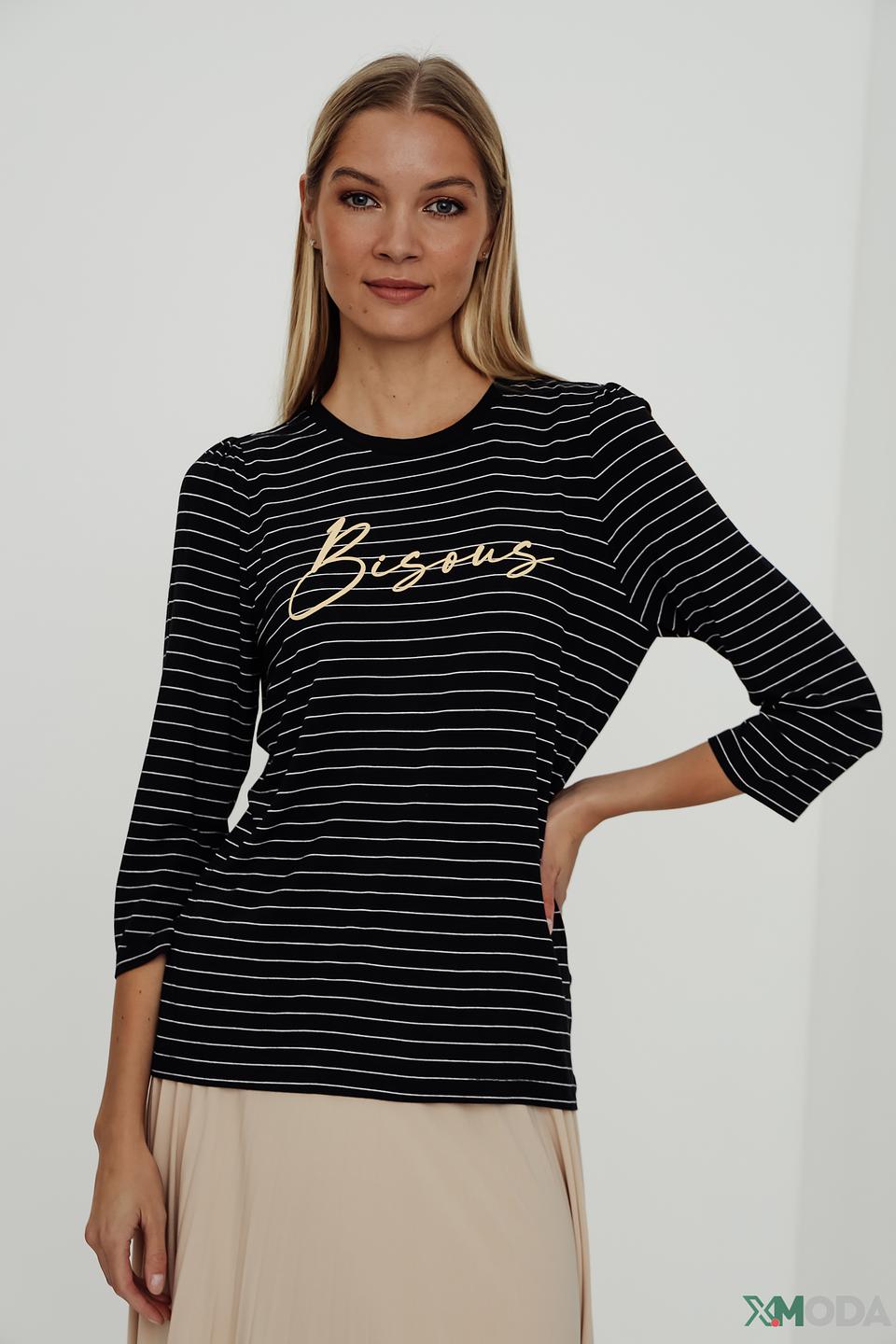 Джемпер Taifun в полоску с надписью