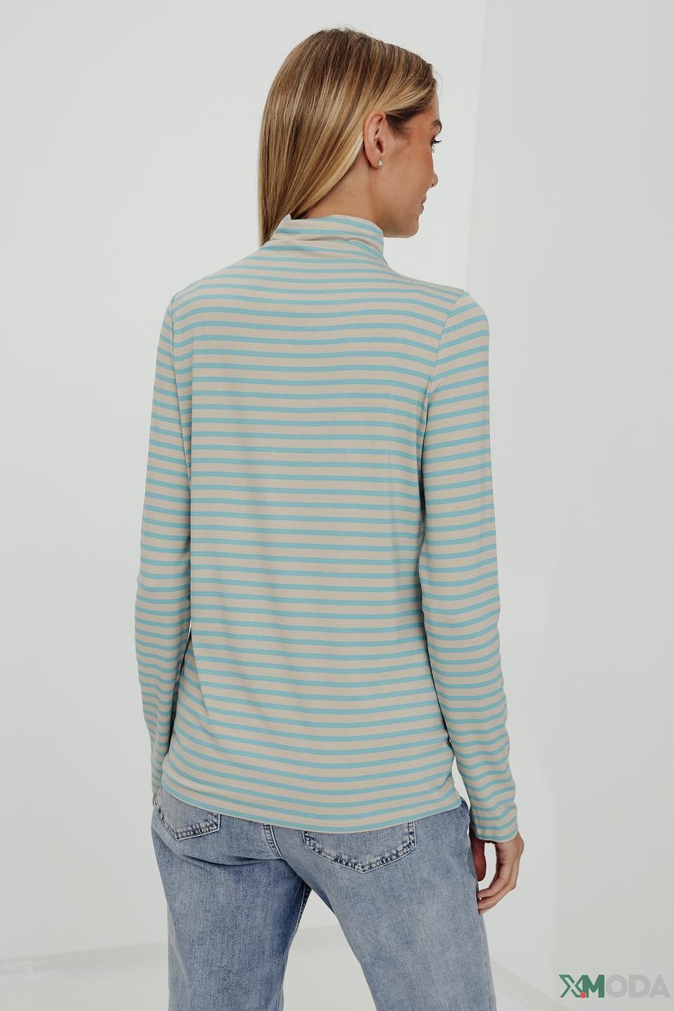 Водолазка Oui в полоску бежево-голубая