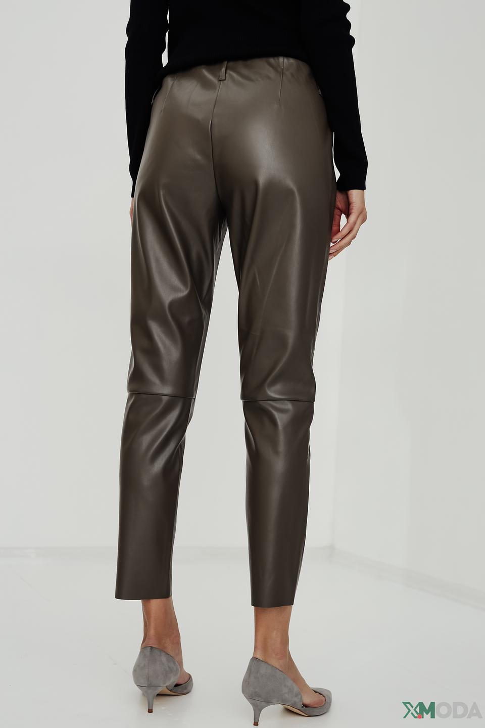 Брюки кожа Catnoir оливковые