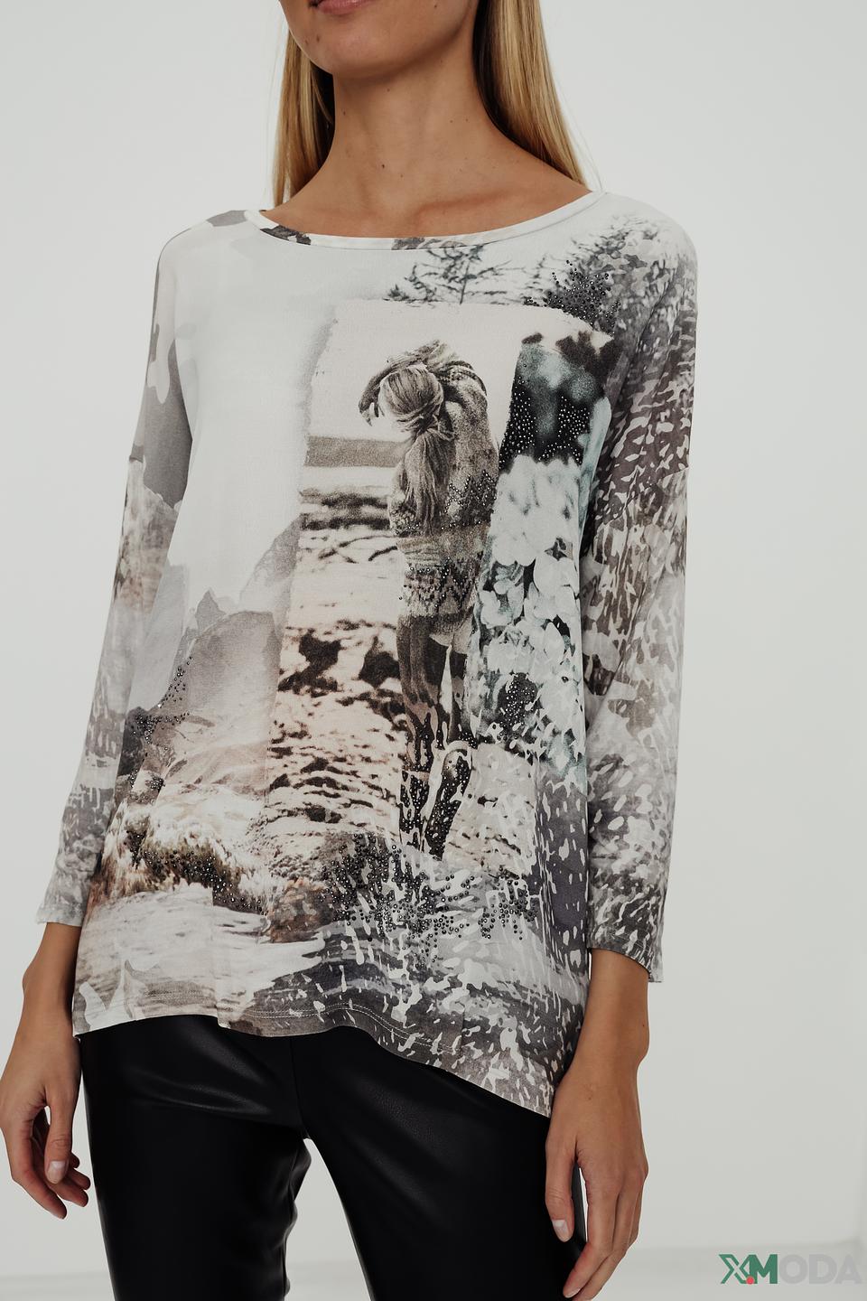 Блуза Oui с принтом лошадей