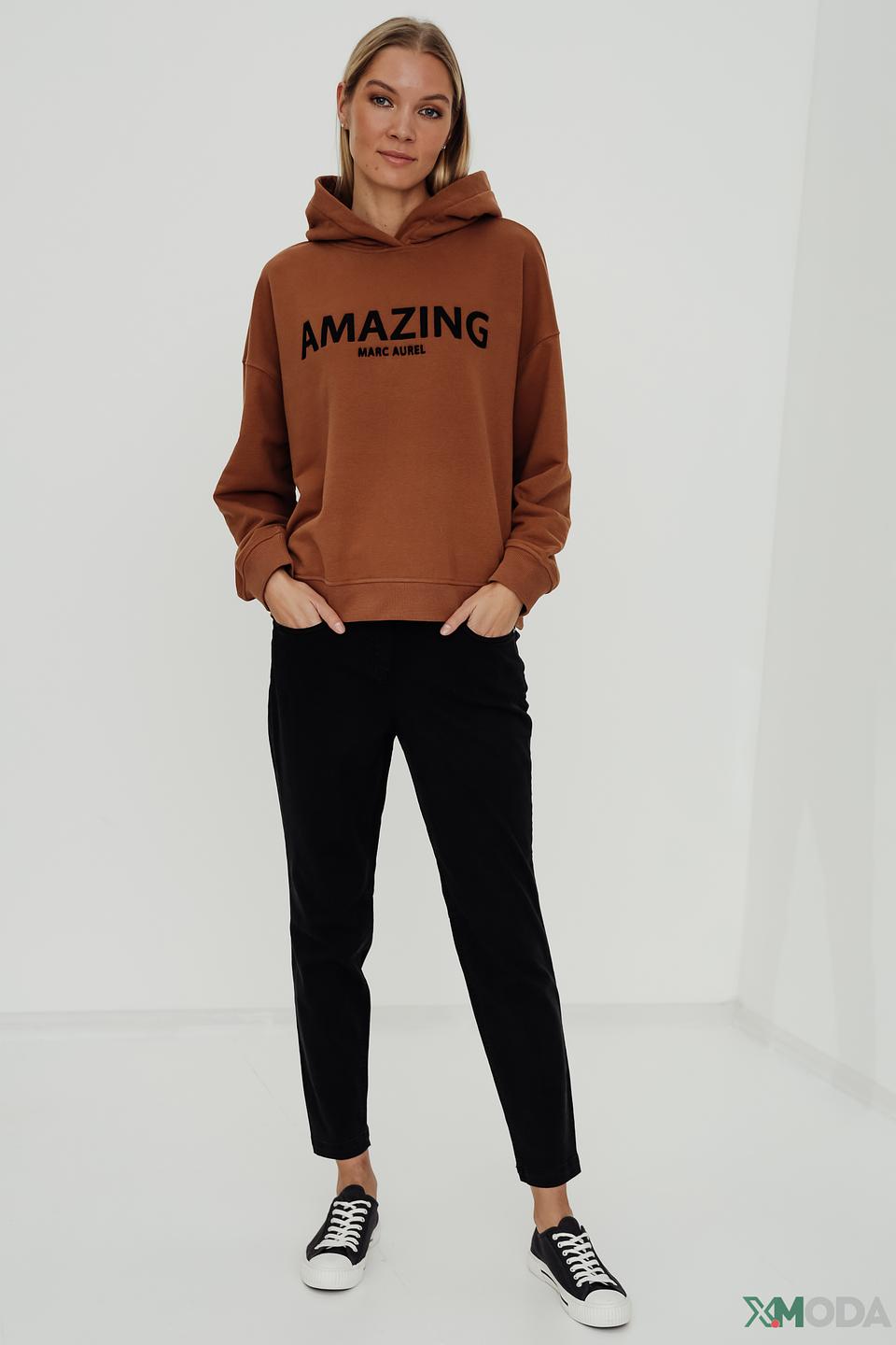 Толстовка Marc Aurel коричневая с принтом