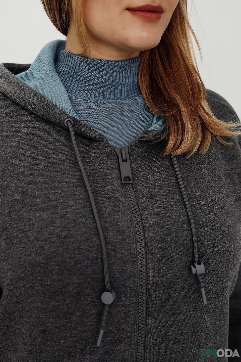 Жакет Samoon с капюшоном серый