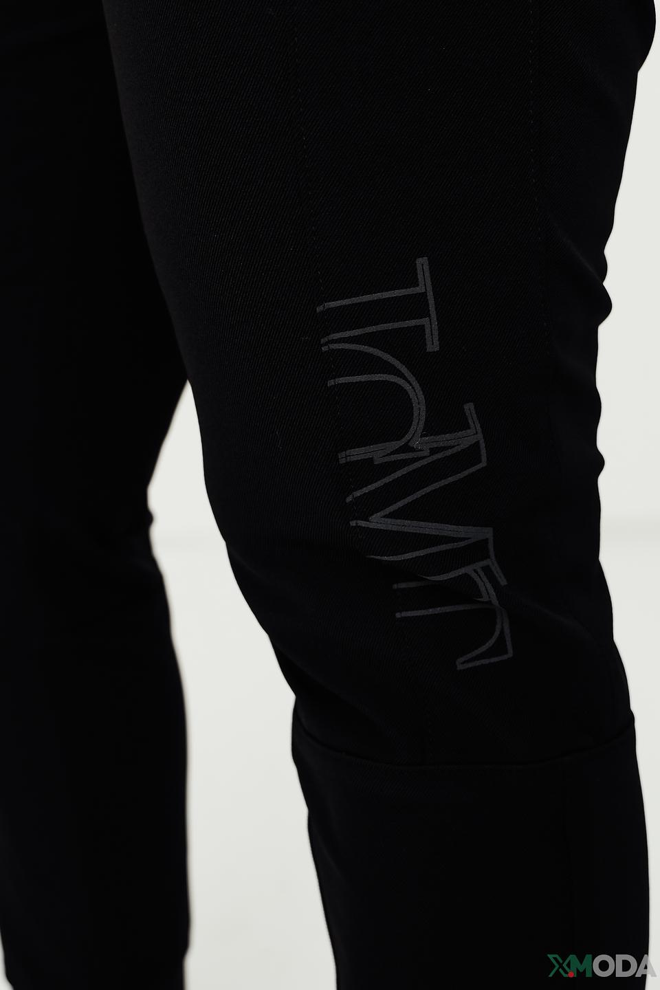 Брюки Lecomte черные с логотипом