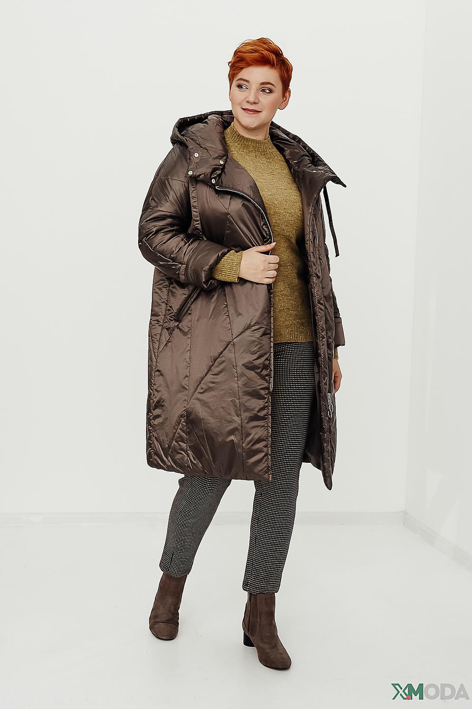 Пальто Baronia стеганое коричневое