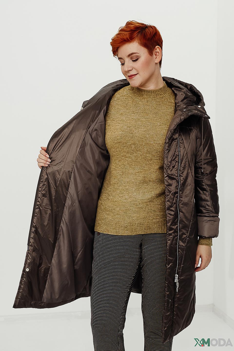 Пальто Baronia стеганое коричневое