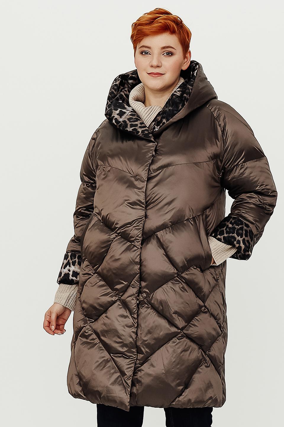Пальто Baronia с леопардовым капюшоном