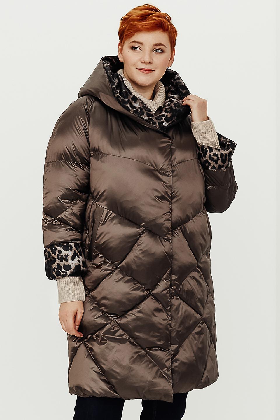 Пальто Baronia с леопардовым капюшоном