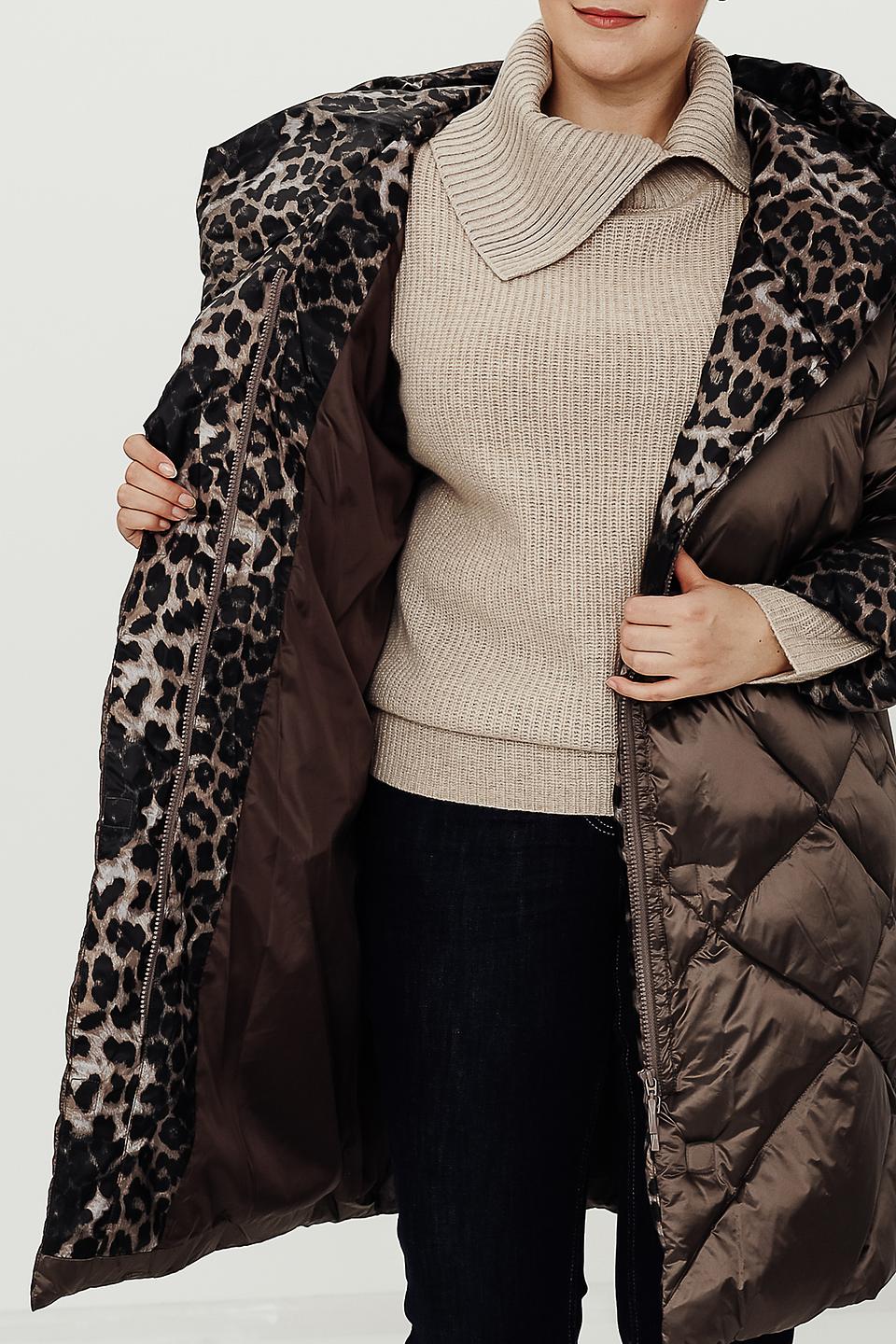 Пальто Baronia с леопардовым капюшоном