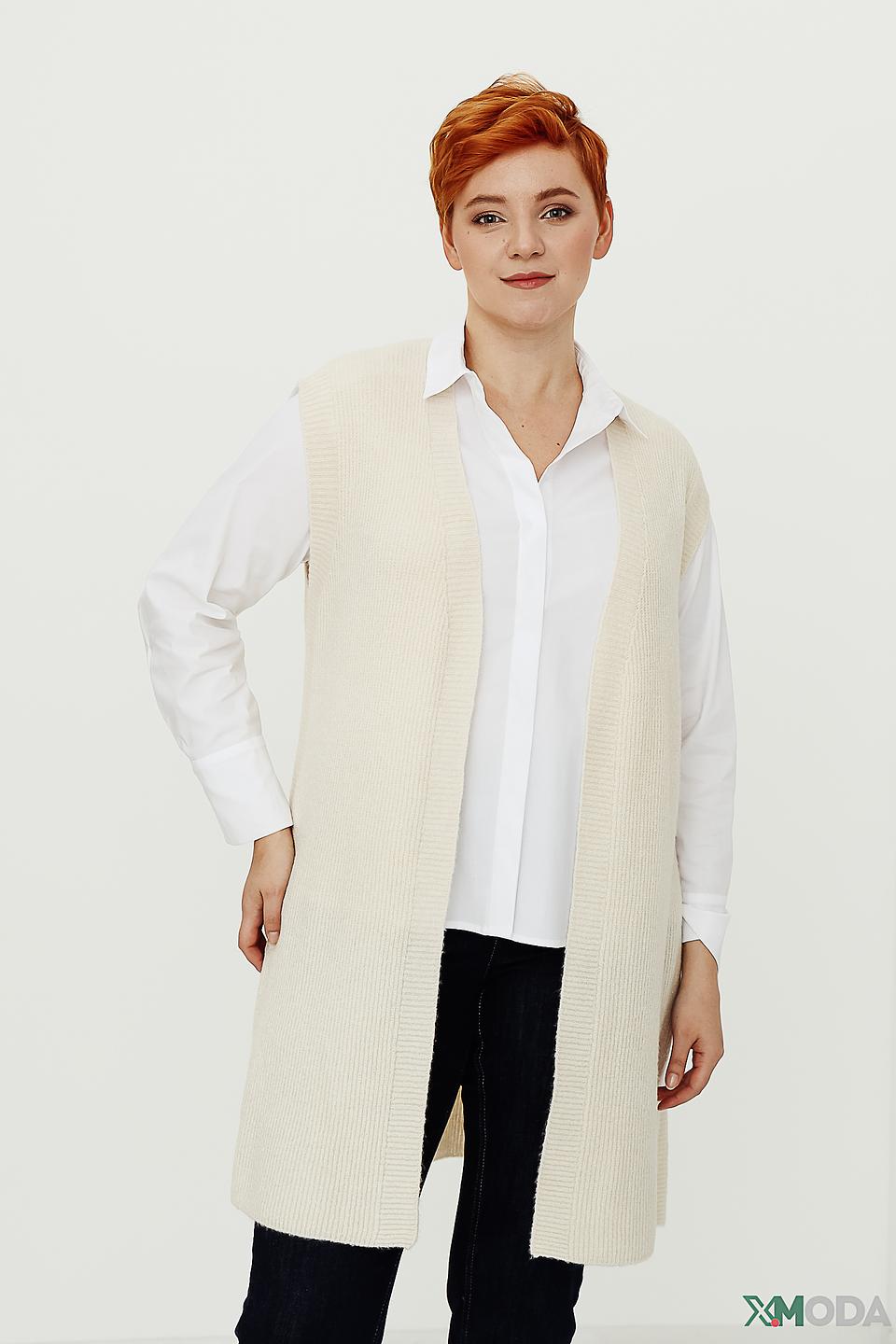 Жилет Frapp бежевый вязаный