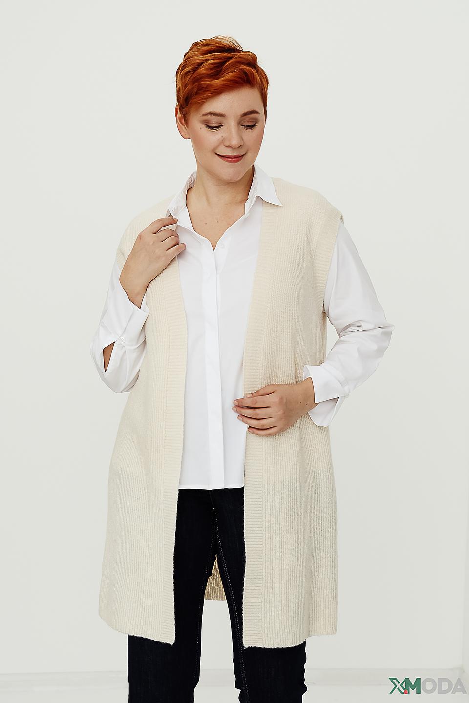 Жилет Frapp бежевый вязаный