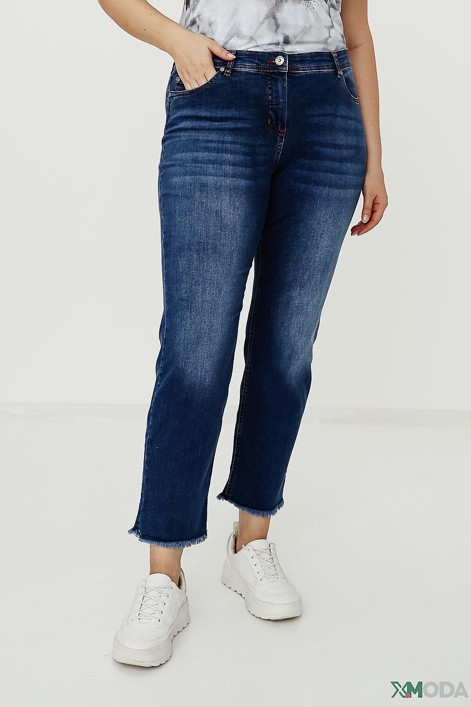 Джинсы Olsen с необработанным краем синие