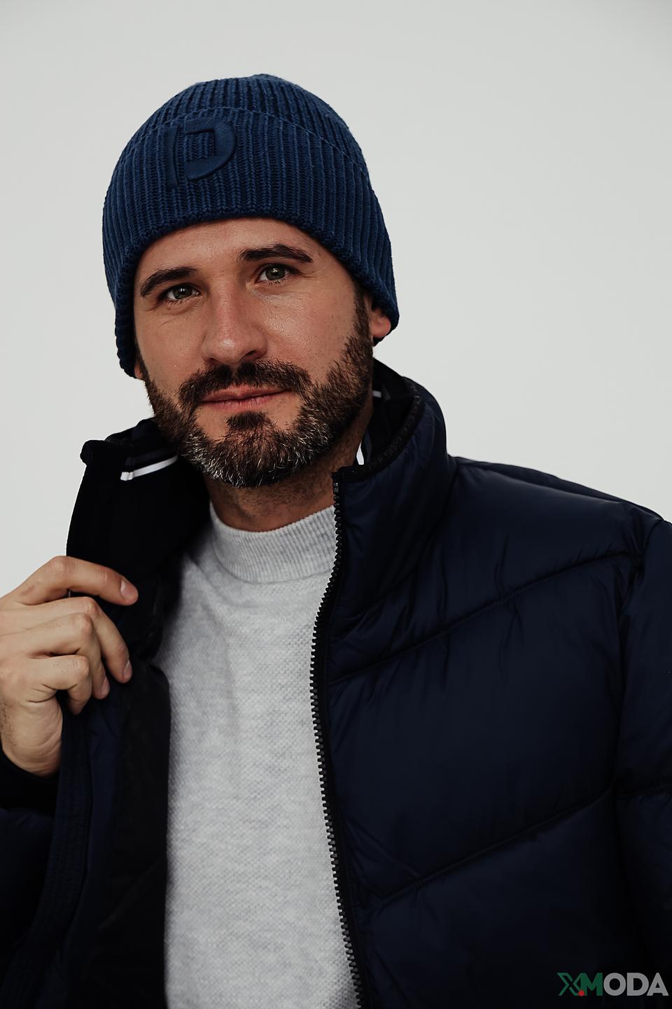 Шапка Tom Tailor синяя с логотипом