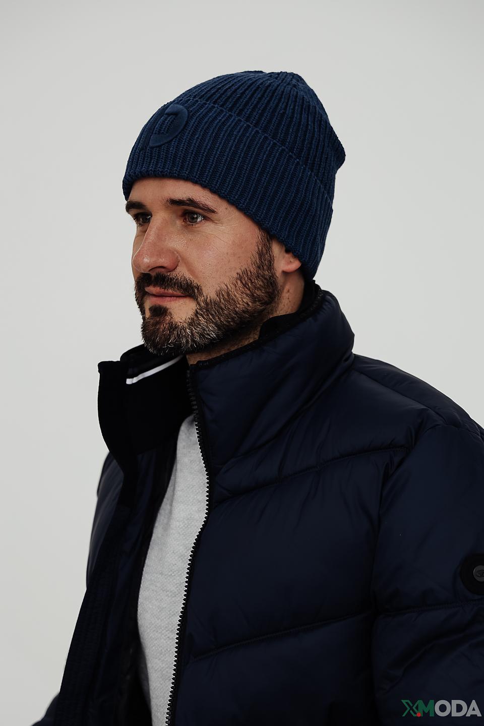 Шапка Tom Tailor синяя с логотипом