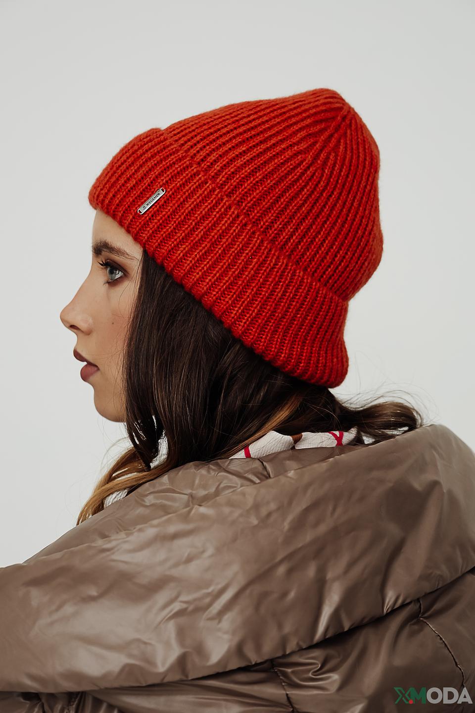 Шапка Wegener рыжая вязаная