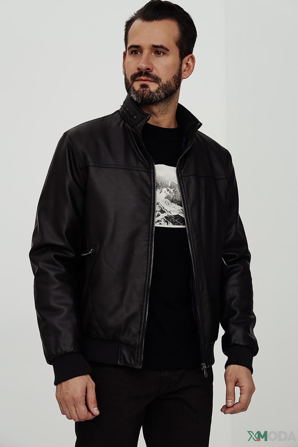 Куртка Granchio из экокожи чёрная