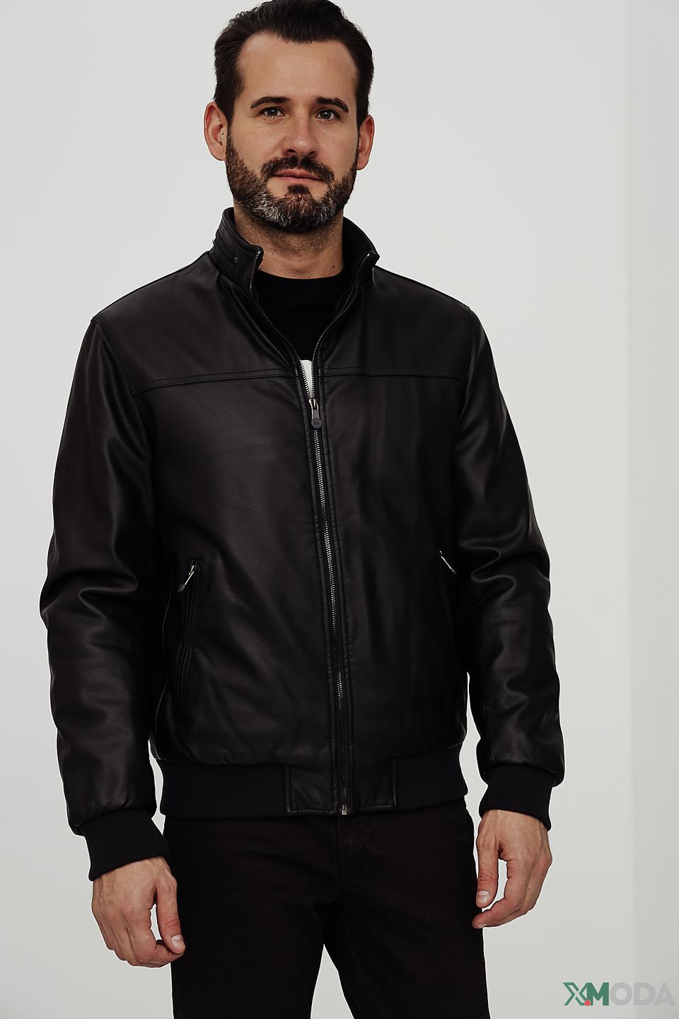 Куртка Granchio из экокожи чёрная