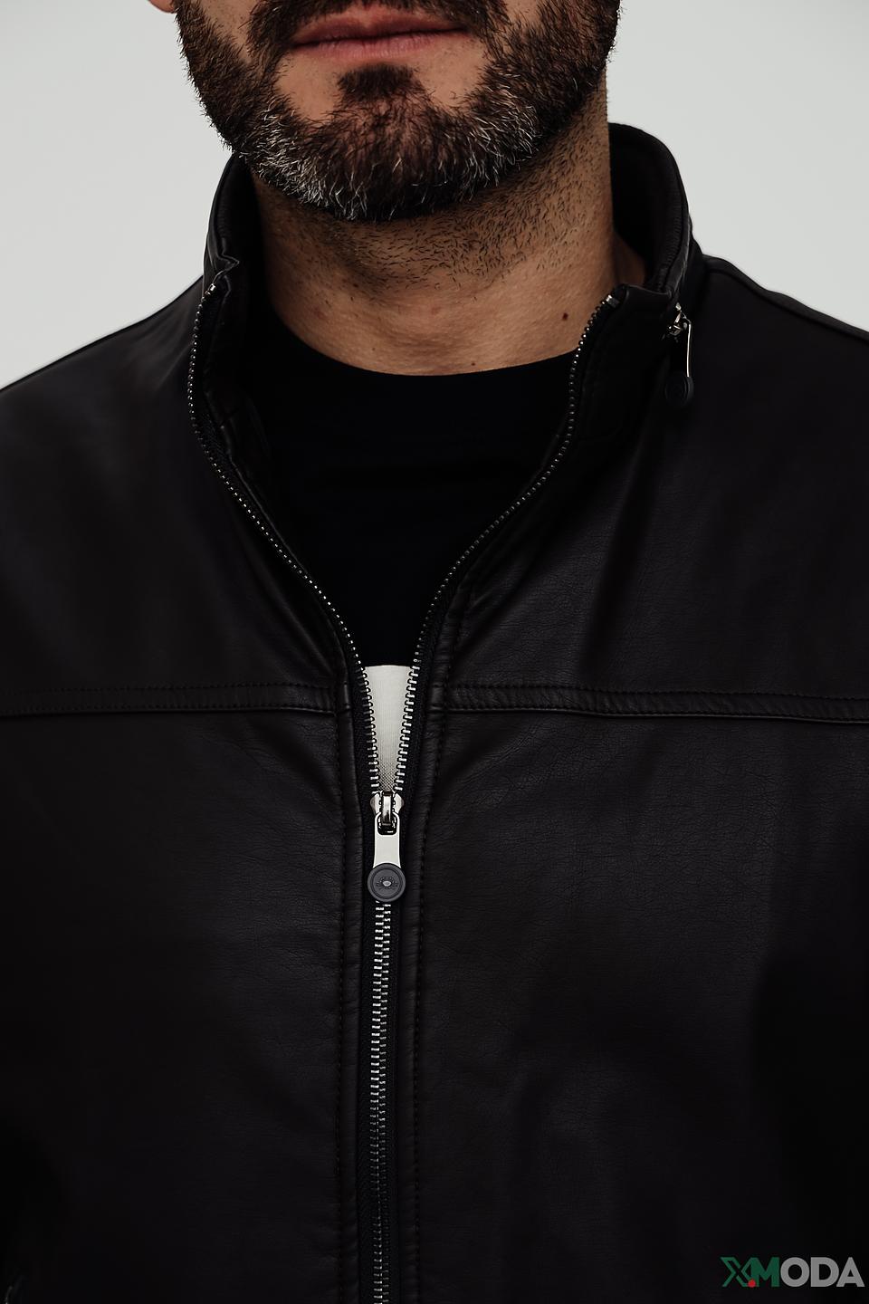Куртка Granchio из экокожи чёрная