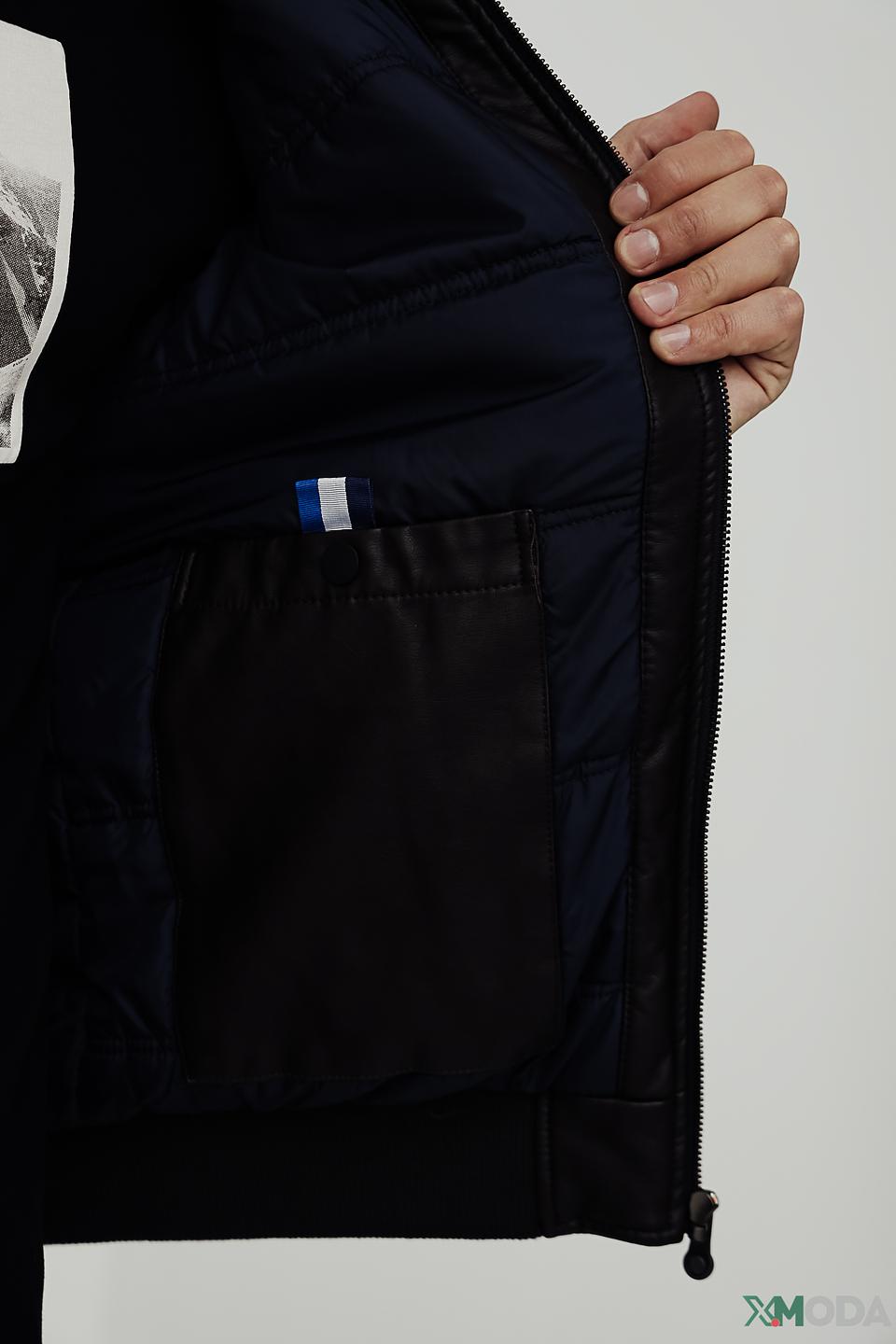 Куртка Granchio из экокожи чёрная