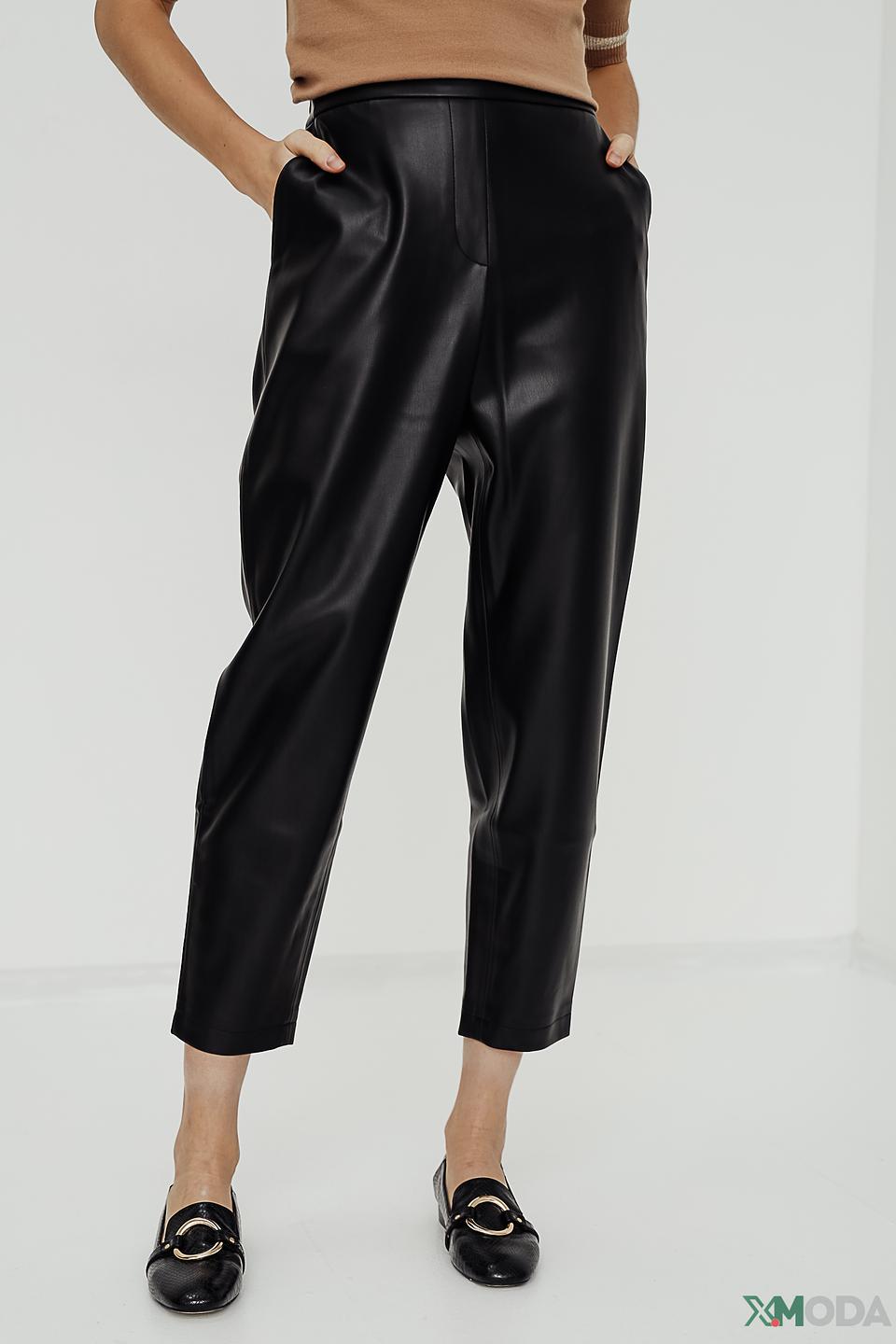 Брюки Taifun из экокожи чёрные