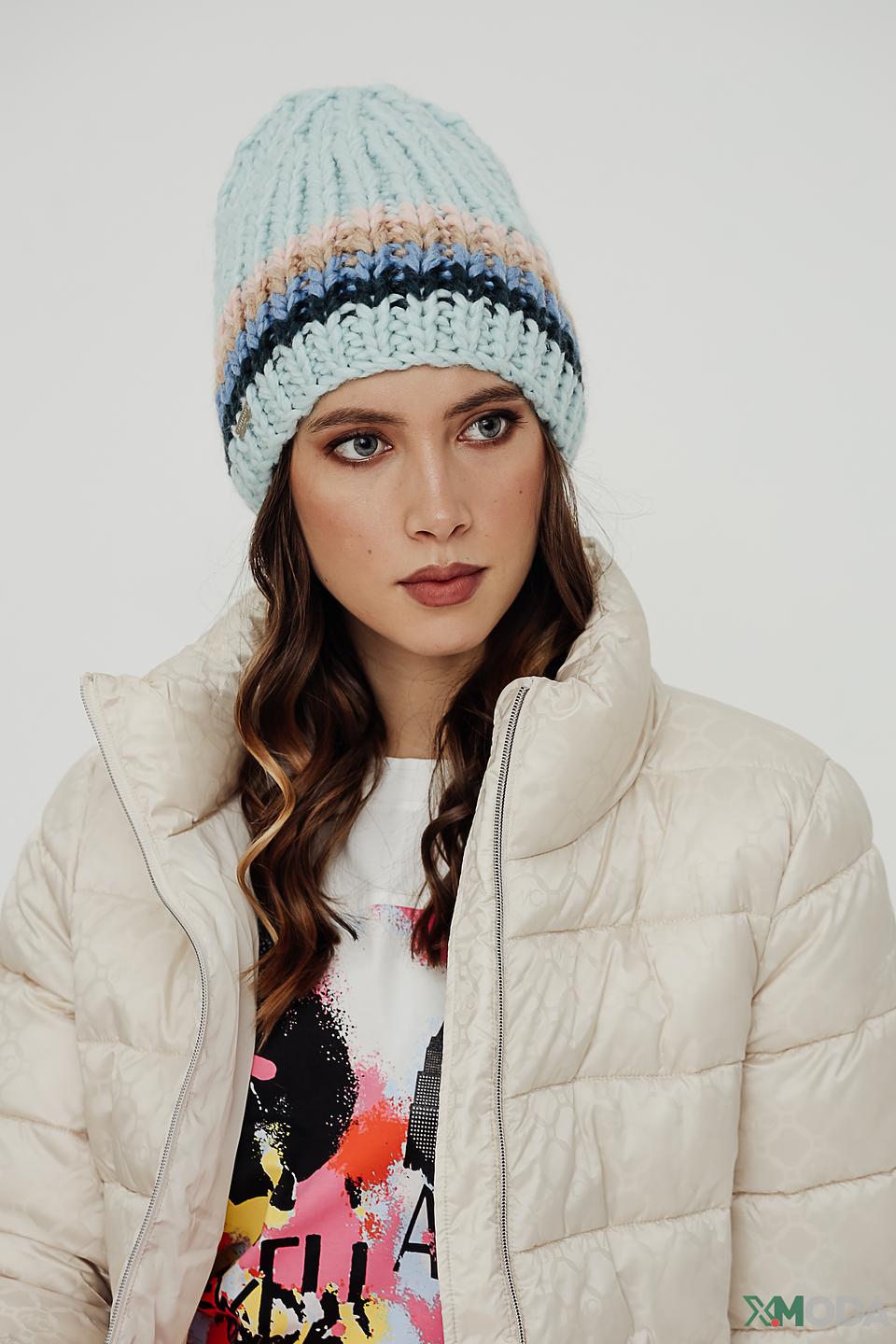 Шапка Seeberger вязаная голубая