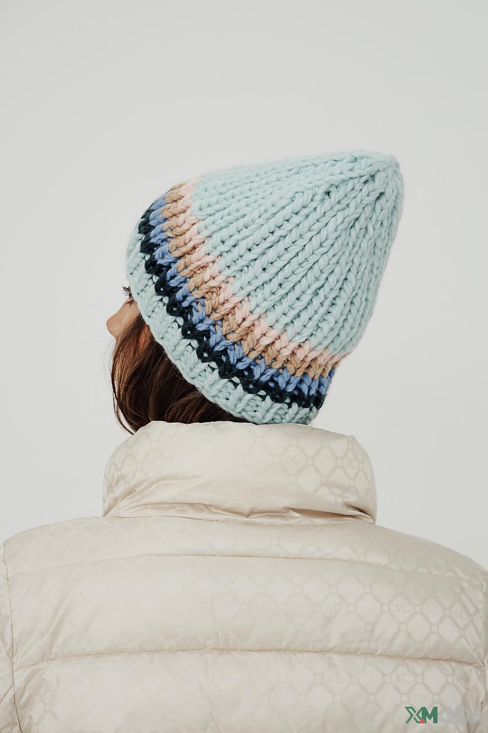 Шапка Seeberger вязаная голубая