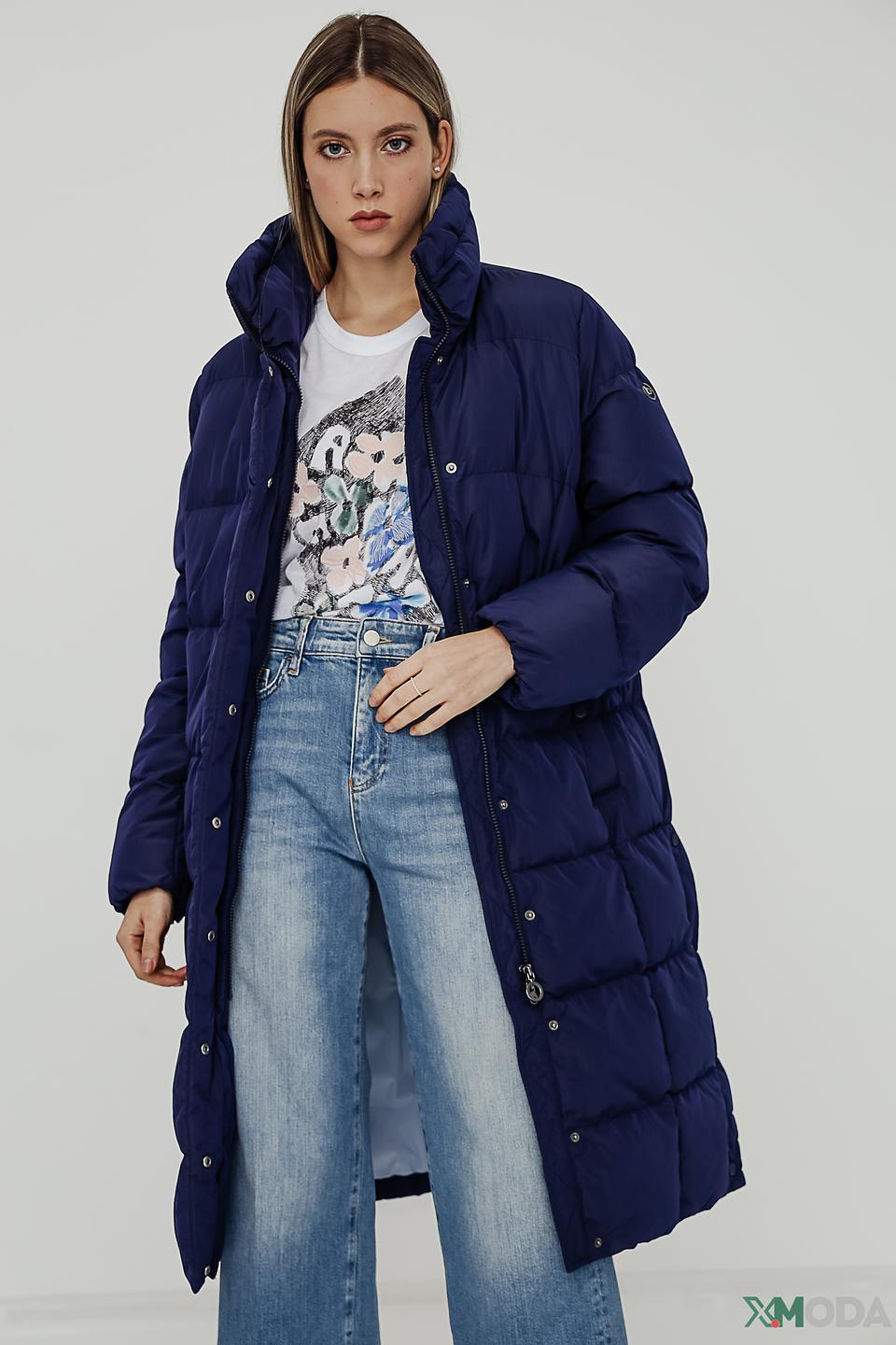 Пальто Bugatti стеганое синее